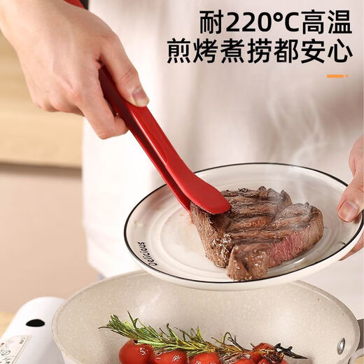 LZJV German thick-skinned orange silicone food clips, barbecue clips, special silicone clips for grilling steaks in the kitchen, black-straight silicone food clips