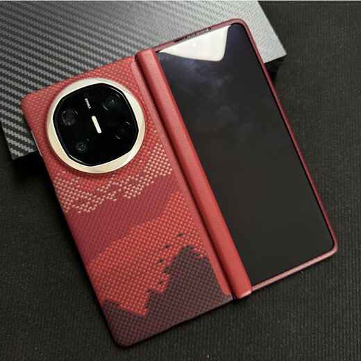 Huawei (HUAWEI) original quality suitable for Kevlar folding screen mobile phone protective case business new product hinged mateX5 carbon fiber black and gray fine lines 600D_metal frame magnetic back cover center shaft model Huawei_Mate_X6