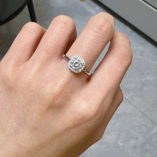 I Do platinum PT950 diamond ring for women classic square package 1 carat cultivated diamond proposal engagement wedding ring for girlfriend square package 50 points diamond opening adjustable