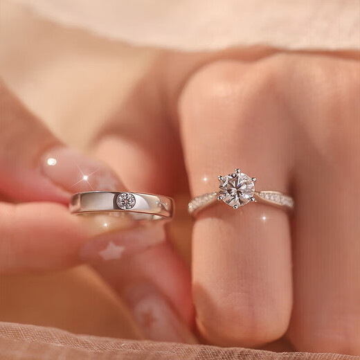 DR Diamond Ring for Women Moissanite Proposal, Marriage, Engagement Couple Ring Pair of Rings for Men and Women as Gifts to Girlfriends Diamond Ring for Women 1 Carat Live/Closed