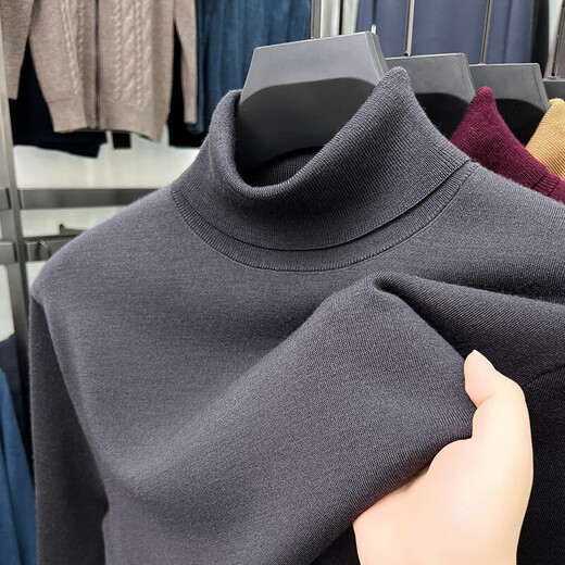 100% Wool Turtleneck Pure Wool Sweater Men's Winter Worsted Machine Washable Casual Jacquard Warm Knit Sweater Men's AN-98625 Maroon 3XL Recommended 175-190 Jin Jin equals 0.5 kg