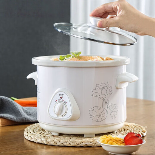 Electric stew pot, steamer, electric cooking pot, stew pot, casserole pot, stew and steam, all-in-one food supplement pot, stew soup pot, electric stew pot, electric casserole pot, stew pot, water-proof porridge, multifunctional white porcelain electric stew pot 3.5L