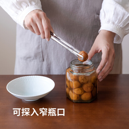 Shuangshan stainless steel food tongs self-service home non-slip barbecue steak barbecue tongs kitchen frying cooking meal sharing tongs 28cm hot pot, for frying