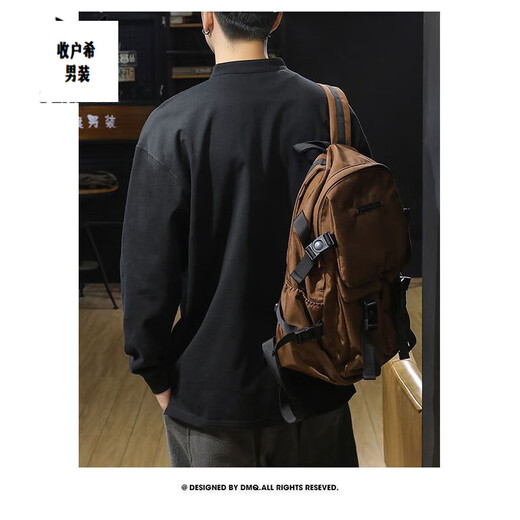 Jiaojing autumn and winter simple heavy henley collar long-sleeved t-shirt men's spring and autumn loose large size sweatshirt American bottoming polo shirt trendy white cotton material L recommended 120-135Jin Jin equals 0.5 kg