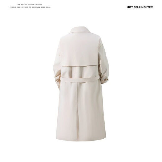 Nasawassup autumn and winter new style double-breasted belt simple windbreaker men's medium-length coat high-end business thickened cotton coat F2068 beige cotton thickened M recommended 90-115Jin Jin equals 0.5 kg