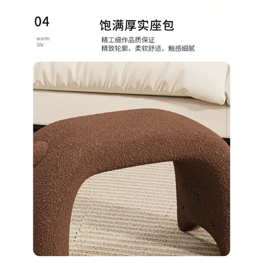 Shitingge high-end quality sofa side stool kitten stool Internet celebrity dressing chair liquid cat makeup stool entrance porch stool Nuojiji white 42cm (upgraded removable and washable)
