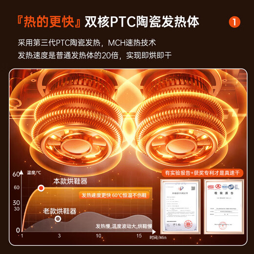 Xiaomi (MI) ecological chain same model household shoe dryer deodorization, sterilization and disinfection new fully automatic shoe dryer shoe drying artifact gray-upgraded triple sterilization and deodorization-smart second gear