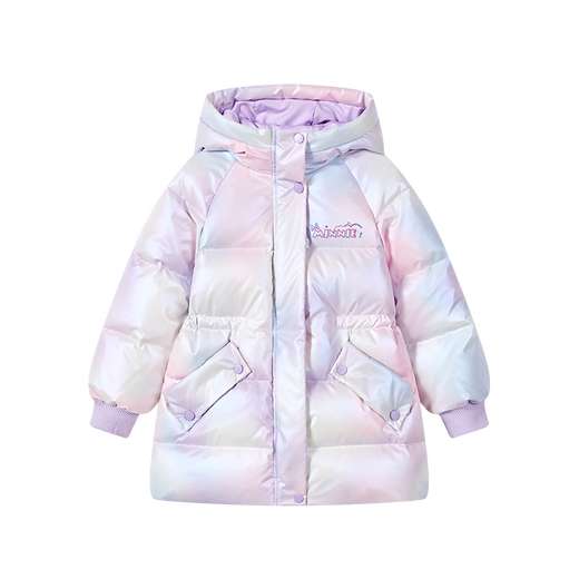 Disney's New National Standard Children's Down Jacket 2025 Winter New Hooded Colorful Mid-Length Style Top Clothes Children's Clothes Purple 90 White Duck Down One Size 130cm Filled Down Approximately 118g