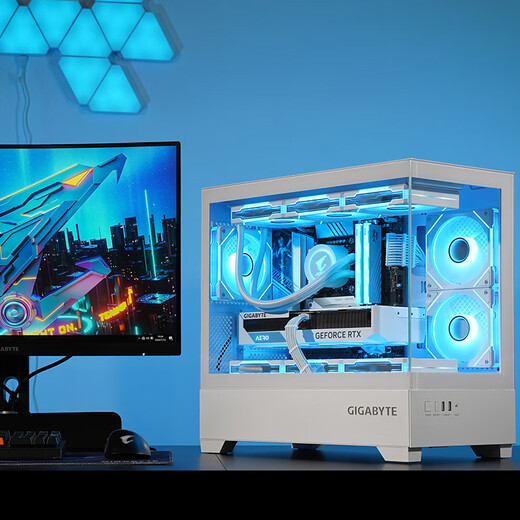 AMD Gigabyte R7 9700X/RTX5060Ti 16G graphics card white delta mobile computer host desktop complete machine sea view room family bucket assembly diy game water cooling 2 R5 9600X/16G/1T/RTX5060