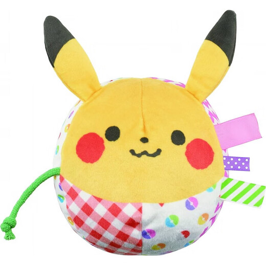 Shantou Lincun spot purchase Pikachu baby plush comfort toy small month old rattle bedside music bell ball monpok line_cord rattle (2 months and above)