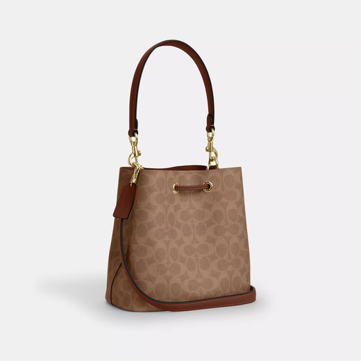 COACH women's bag 25 years new mother-in-law bucket bag Rowan22 lychee pattern hand-held crossbody bag as a holiday gift for girlfriend CBH07 IMXHE