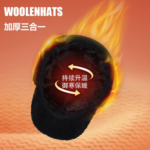 HG hat winter men's middle-aged and elderly hats dad and grandpa men's autumn and winter old hats ear protection and cold protection Lei Feng hat striped black (hat circumference 56-60cm)