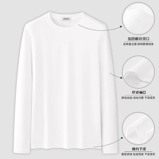 Catman heavyweight Xinjiang long-staple cotton T-shirt men's autumn and winter new casual versatile long-sleeved bottoming shirt sports sweatshirt men's clothing