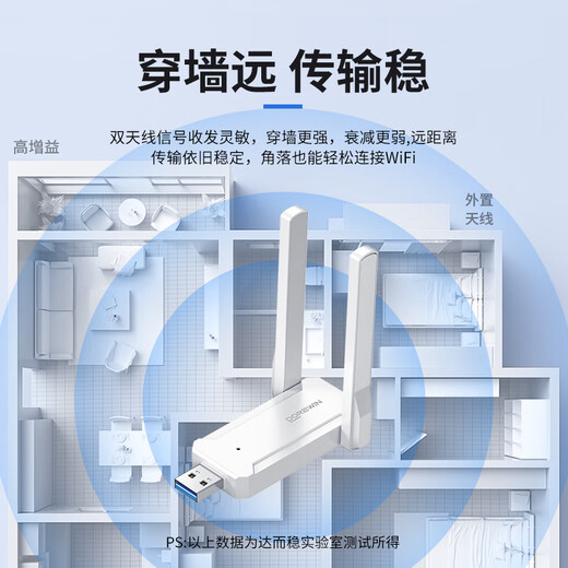 达而稳（DOREWIN）USB无线网卡 台式主机电脑专用wifi接收器外置免驱动千兆5g双频强网络信号发射接收器 1300M网卡 【5G免驱】云际版