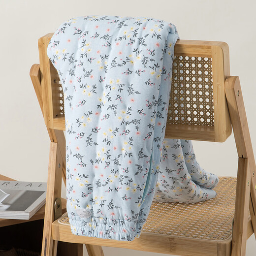 Cotton chant pure cotton handmade cotton trousers thick high waist elastic band home cotton trousers women's winter warm quilted cold-proof trousers leaf plum powder M recommended 90-100Jin Jin equals 0.5 kg