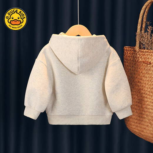 G.duck Little Yellow Duck Girls Pure Cotton Thick T Spring and Autumn New 2025 Western Style Jacket Gray 110 cm