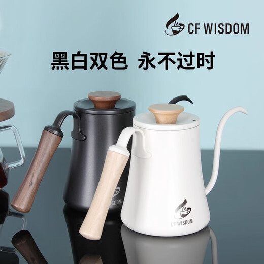 High-end hand-brewed coffee pot, food-grade home outdoor, light luxury, hanging ear-hung hand-brewed kettle, slim mouth, long mouth, high-looking kettle, matte black 600ml