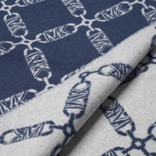 MICHAEL KORS Michael Kors MK two-piece fold-on women's letter jacquard wool scarf warm scarf navy blue 463 NS