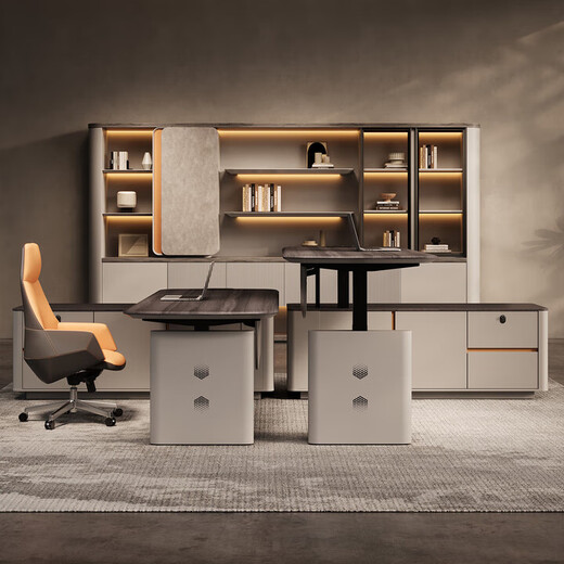 Electric lifting boss desk desk president desk Italian style leadership manager supervisor office desk and chair combination executive desk E0 environmentally friendly silent dual motor 1.8 meters