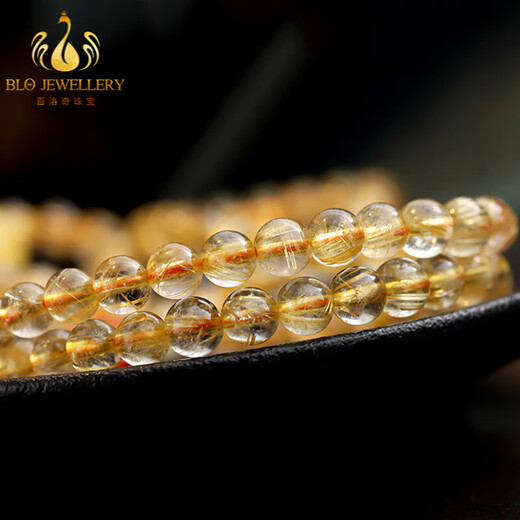 Bailuoqi Blonde Crystal Bracelet Women's Gold Hair Crystal Bracelet Cat's Eye Yellow Crystal Bracelet Beads 6mm