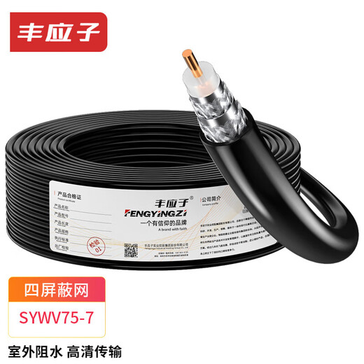 Fengyingzi national standard high-definition video cable SYWV75-7 cable TV cable 10 meters FYZ-YTD24