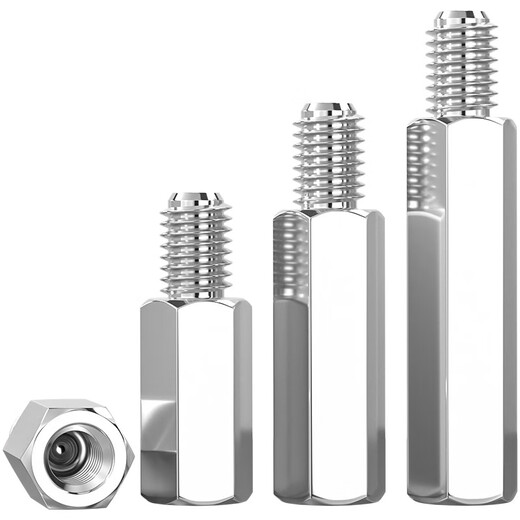 Tianzhuo Hardware 304 stainless steel single-head hexagonal binding post isolation column Yin and Yang stud single-pass internal and external tooth connection copper column external living M4*25+6 5 pcs