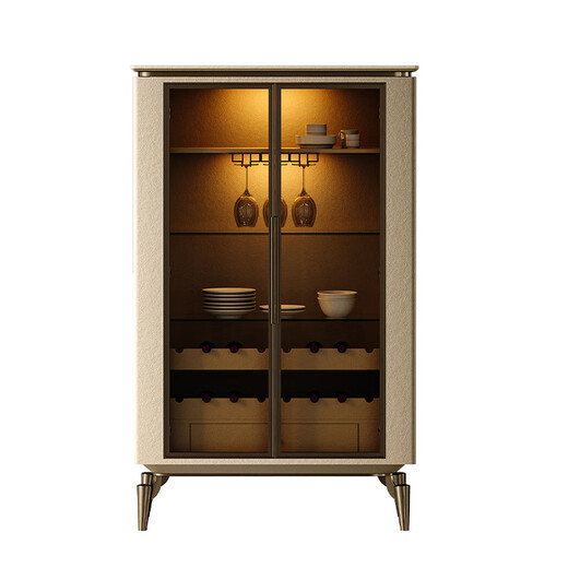 Yusenyi TAZA light luxury minimalist wine cabinet modern new display cabinet villa home dining side cabinet integrated wall high cabinet TAZA -2025 new product-guaranteed double door