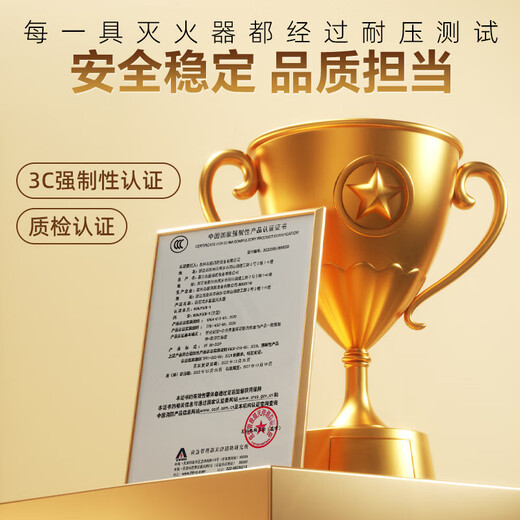 Zhongjia Woan Stainless Steel Portable Water-based Fire Extinguisher Household Fire Protection 3C Certified Home Fire Fighting Equipment Small Shop Model 2L Household Water-Based Fire Extinguisher Small Shop Model