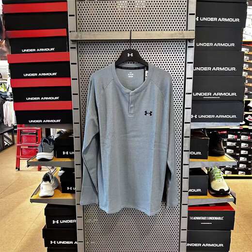Under Armor UA Men's Henley Collar Waffle Long Sleeve T-Shirt 6010174 6010174-001 M
