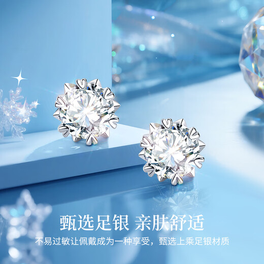 China Gold Snowflake Starburst Pure Silver Earrings for Women Topaz Earrings Girls Birthday Gifts for Girlfriends and Wife Wedding Anniversary Pure Silver Starburst Snowflake Earrings Jingsuda