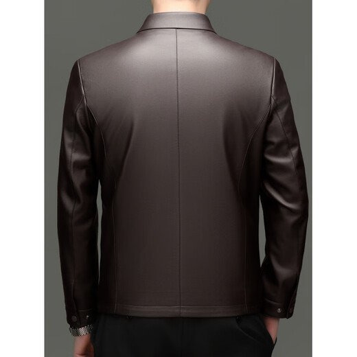 KBXNG Jinba new autumn and winter genuine leather jacket for men. Haining first layer sheepskin men's leather jacket. Single leather lapel black sheepskin. Single leather lapel black. M 170100-120Jin Jin is equal to 0.5 kg.
