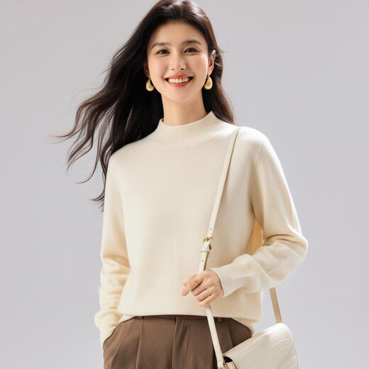 Jinju special offer multi-color wool sweater autumn and winter warm half turtleneck basic base pullover sweater for women
