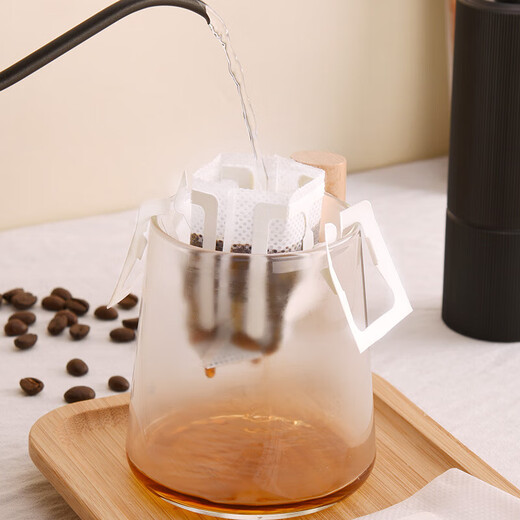Hanging ear coffee filter paper portable hand brewed coffee powder filter drip type hand brewed coffee powder filter bag 100 pieces hanging ear filter paper white