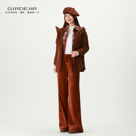 GIRDEAR Women's Top Fashion Classic Versatile Loose Casual Retro Plaid Long Sleeve Shirt Jacket 1400458 Red Brown Plaid Scottish Plaid S 2 Size