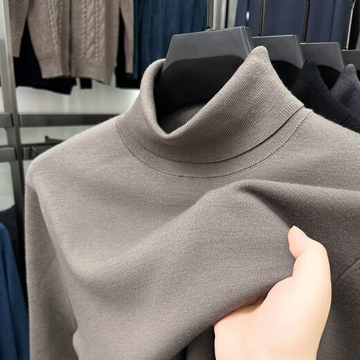 100% Wool Turtleneck Pure Wool Sweater Men's Winter Worsted Machine Washable Casual Jacquard Warm Knit Sweater Men's AN-98625 Maroon 3XL Recommended 175-190 Jin Jin equals 0.5 kg