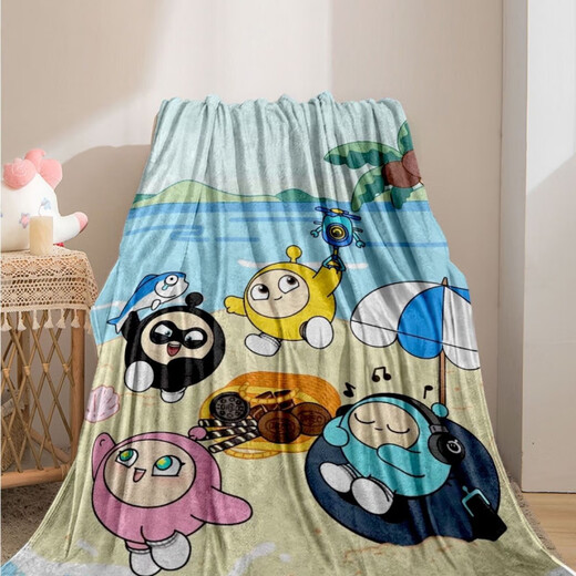Eggman Party Family Portrait Eggman Party Cute Cartoon Blanket Kindergarten Nap Blanket Cover Student Dormitory Blanket Seaside Four Eggman 100cm*150cm Nap Blanket
