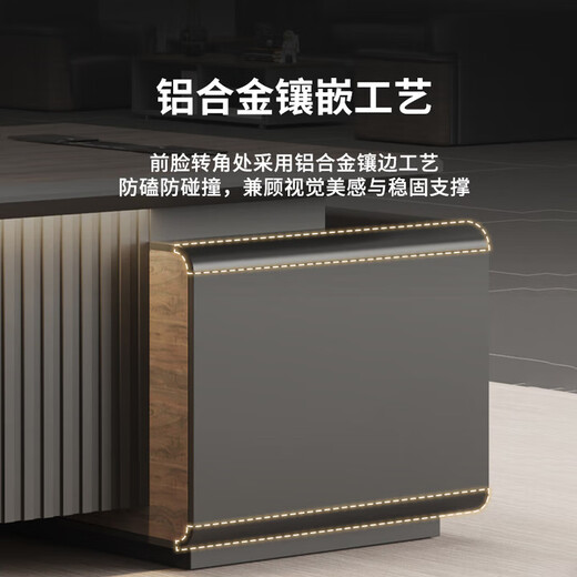 Painted boss desk desk simple modern manager office supervisor president executive desk desk and chair combination ordinary 1.8 meter boss desk (including light strip)