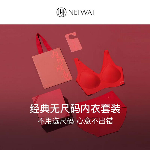 NEIWAI inside and outside red box | classic no-size bra and panties set underwear for women without wire rims zodiac year new year gift box
