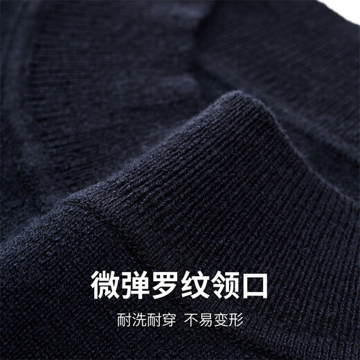 Septwolves cashmere pullover round neck men's new 25-year winter warm solid color knitted bottoming shirt 102 (dark blue) L 170/88A