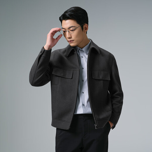 Abrigo de lana Lilang, abrigo corto de invierno con solapa para hombre, novedad de 2025, abrigo informal de lana de oveja para hombre, chaqueta de lana