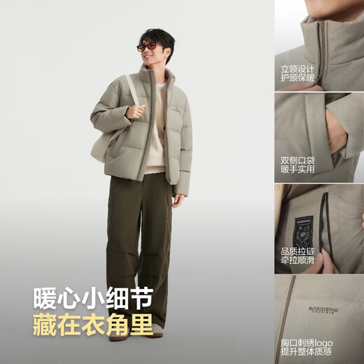 Bosideng 25 Years Winter Down Jacket Men's Slim Short Casual Thickened Stand Collar Casual Versatile Comfortable Jacket