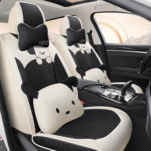 牧饰新款汽车坐垫全包围座套可爱卡通专用车椅套四季通用座垫 标致308 408 508L 4008 5008