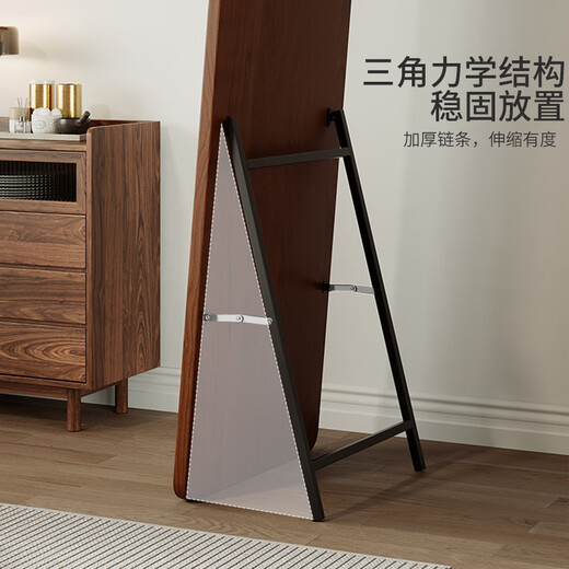 Yupin dressing mirror bedroom mirror full body mirror wall hanging home fitting floor wooden frame mirror JY78 walnut 160*50