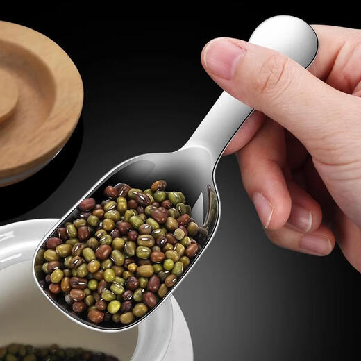 Xiangmanchu 304 stainless steel thickened tea spoon teaspoon scoop tea short handle coffee spoon household small spoon dessert spoon bright tea spoon 4 pieces