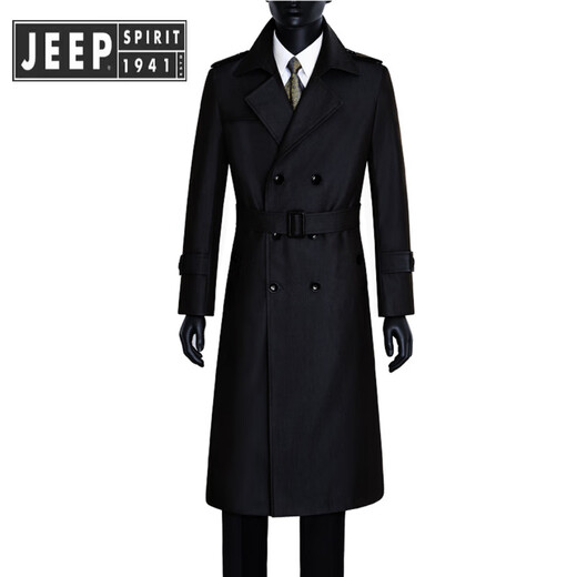 JEEP SPIRIT Jeep Men's Spring and Autumn Over-the-Knee Long Fashionable and Handsome Color Changing Extra Long Trench Coat Slim Jacket Fashion Coat Gray XL Recommended 150Jin Jin equals about 0.5kg