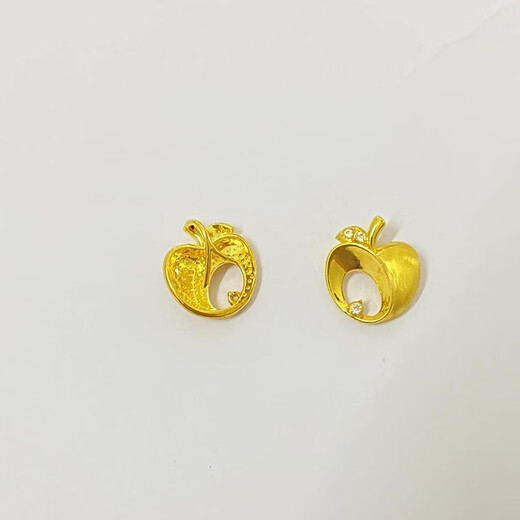 18K gold necklace Apple pendant color gold rose gold au750 color gold necklace clavicle chain gift for girlfriend 18K gold pendant (single pendant)