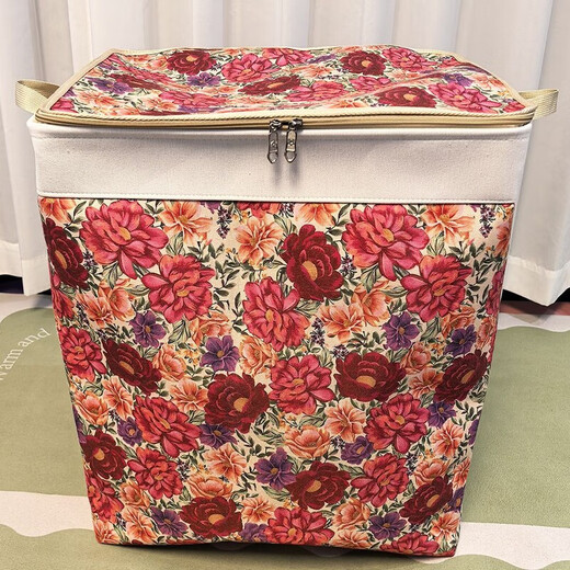 Sailoto large luggage bag moving three-dimensional storage bag household three-layer thickened storage box storage basket modern fabric folding 100 liter covered pumpkin 55*40*40cm thickened