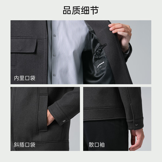 Abrigo de lana Lilang, abrigo corto de invierno con solapa para hombre, novedad de 2025, abrigo informal de lana de oveja para hombre, chaqueta de lana