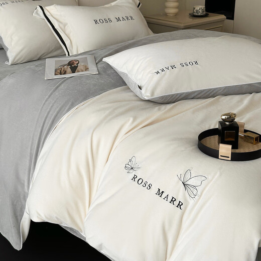 Yonghuan high-end baby velvet warm four-piece set winter style thickened milk velvet bed sheets and quilt covers bedding products baby velvet-purple 3 seconds quick heating sheet style standard sheet style/1.5-1.8 meters bed quilt cover 200