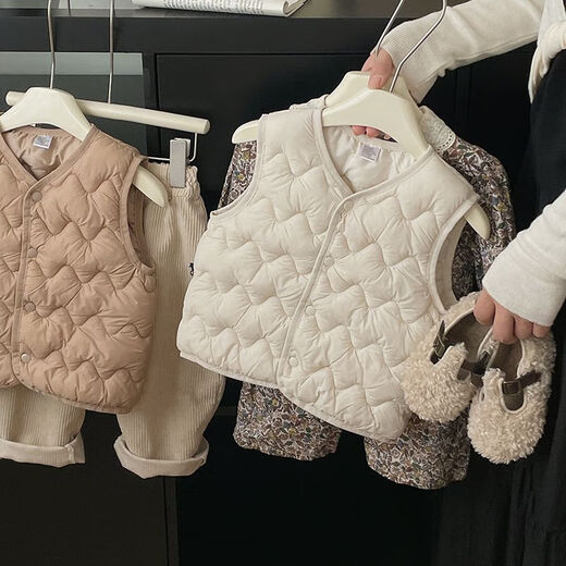 G.DUCKKIDS little yellow duck baby vest boys and girls vest baby waistcoat for small and medium-sized children autumn and winter liner children can wear inside and outside, black 90 (recommended height 70-80cm)